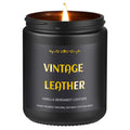 Vintage Leather Candle – 9 oz Soy Wax, Masculine Scented Jar Candle for Men | 50 Hours Burn Time