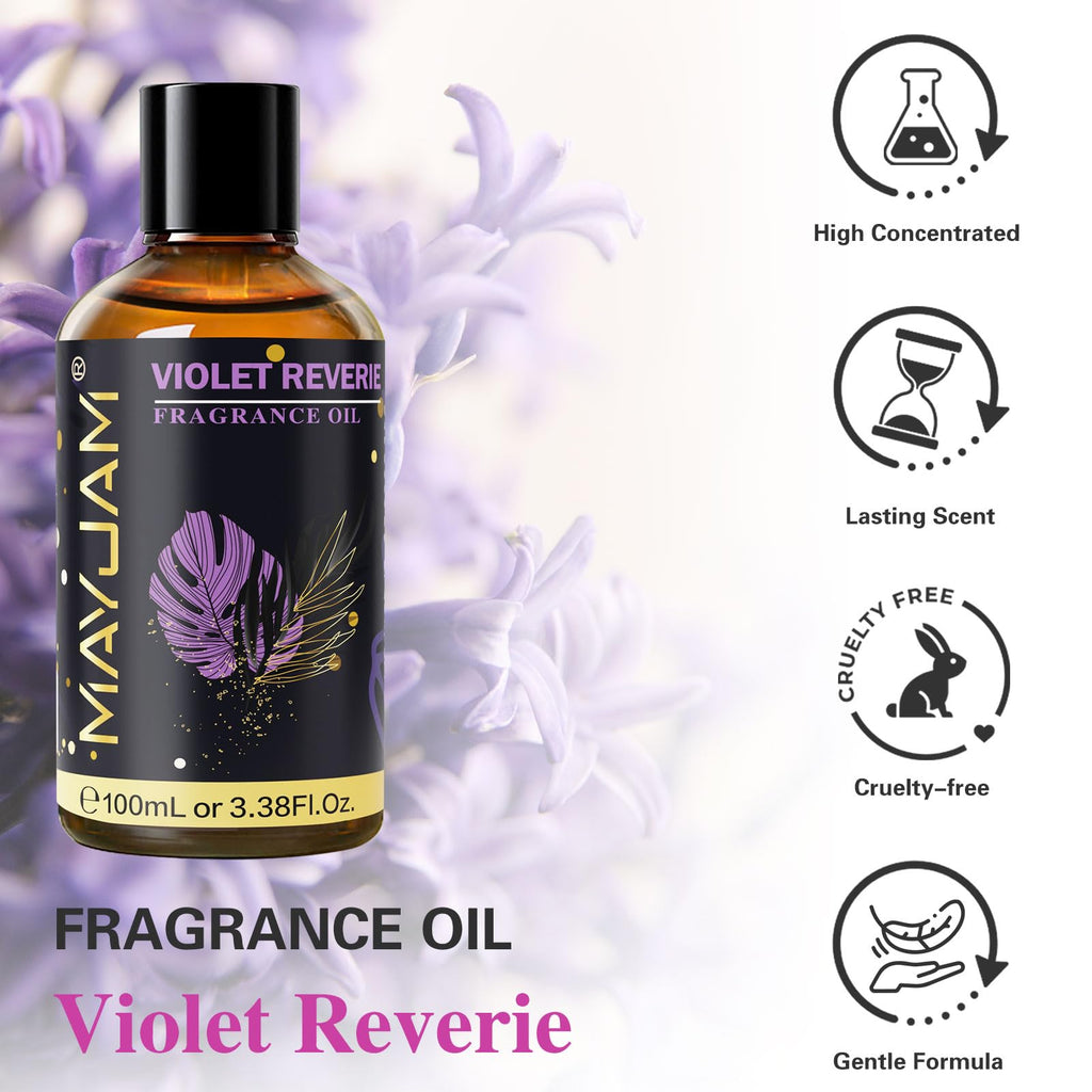 Violet Reverie Fragrance Oil 100ml | MAYJAM for Diffusers, Soaps & Candles