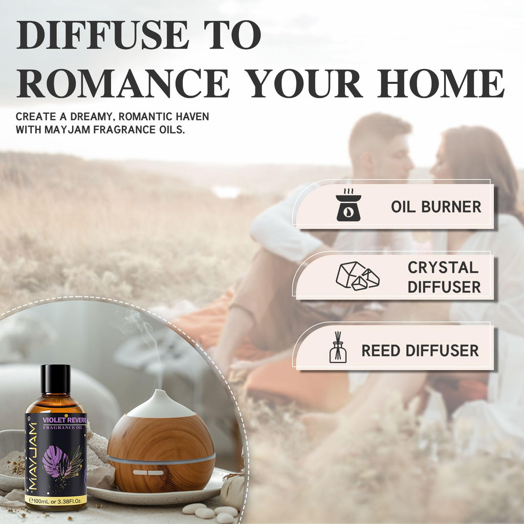 Violet Reverie Fragrance Oil 100ml | MAYJAM for Diffusers, Soaps & Candles