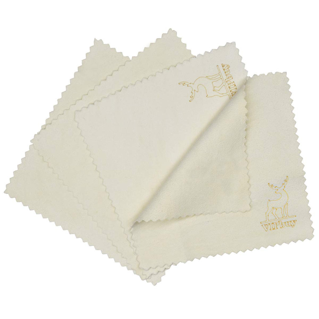VIPbuy 4 Pack 6x6 Natural Chamois Glasses Cleaning Cloths – Scratch-Free, Ultra Absorbent