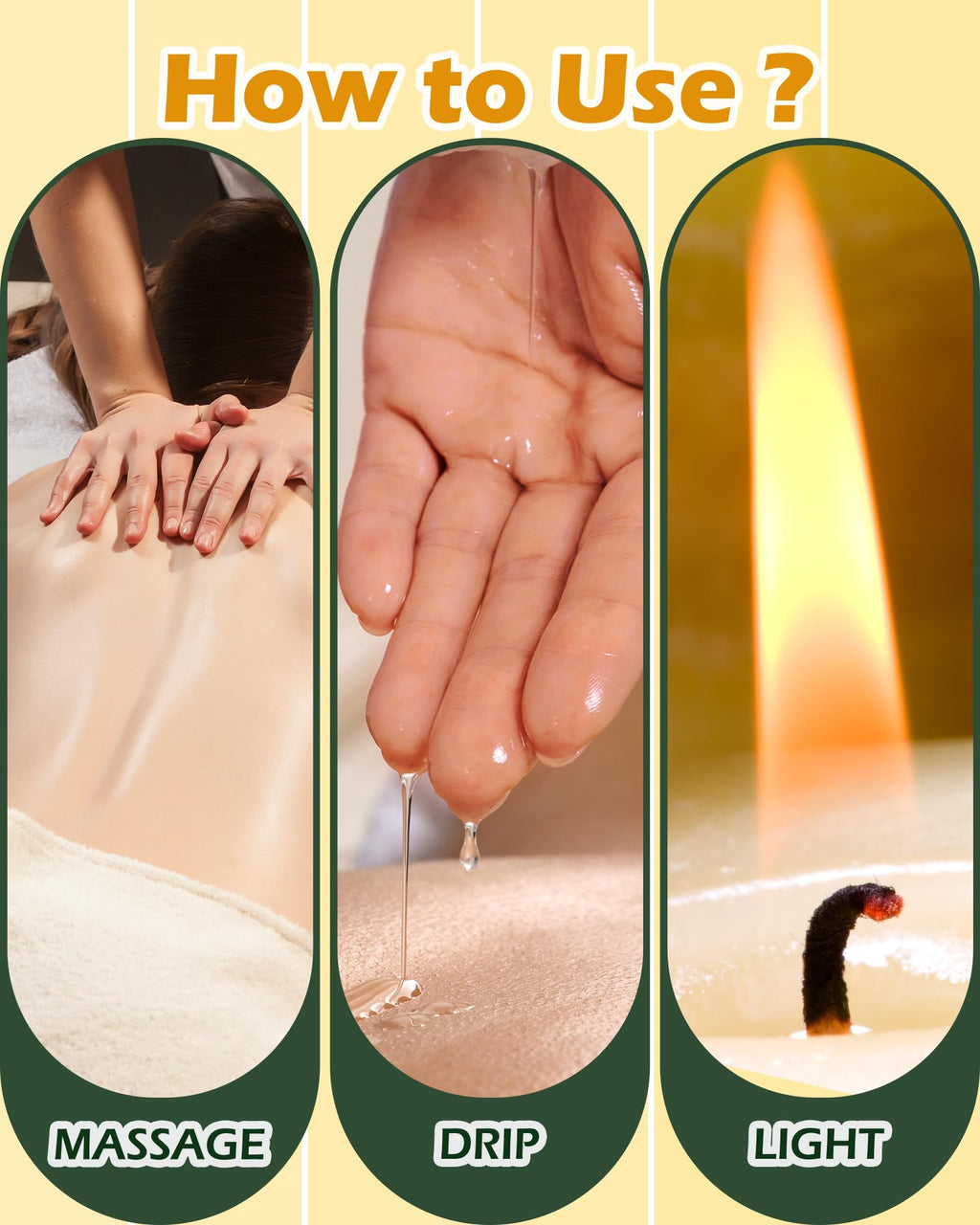 VIPwax Soybean Wax Warming Massage Oil Candle – Vanilla Scent, 2.35 oz