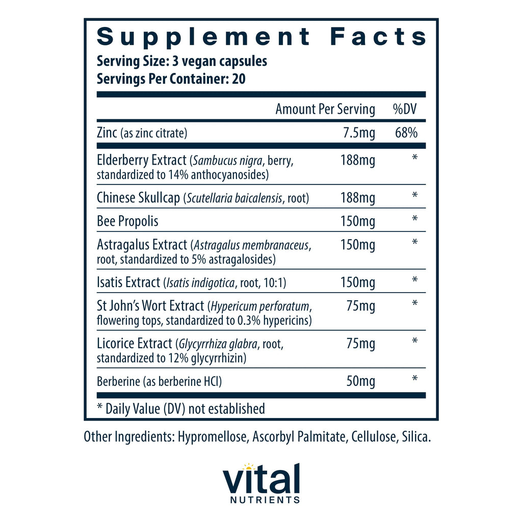 Vital Nutrients ViraCon | Vegan Immune Support with Zinc, Elderberry & Licorice Root | 60 Capsules