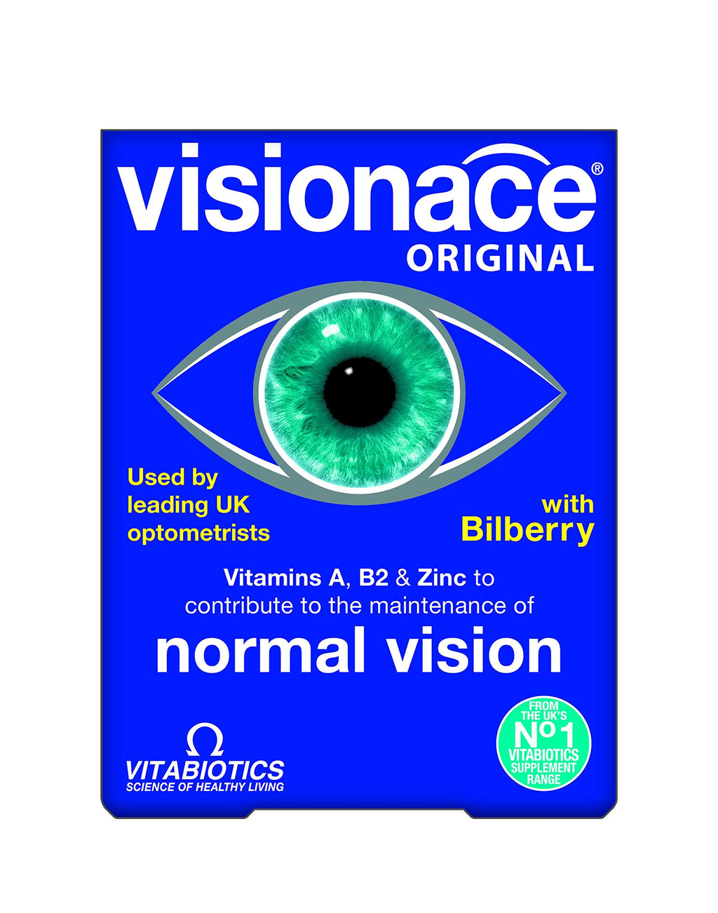 Vitabiotics Visionace Original – Nutritional Multivitamin for Normal Vision | Vitamins A, B2 & Zinc – 30 Tablets