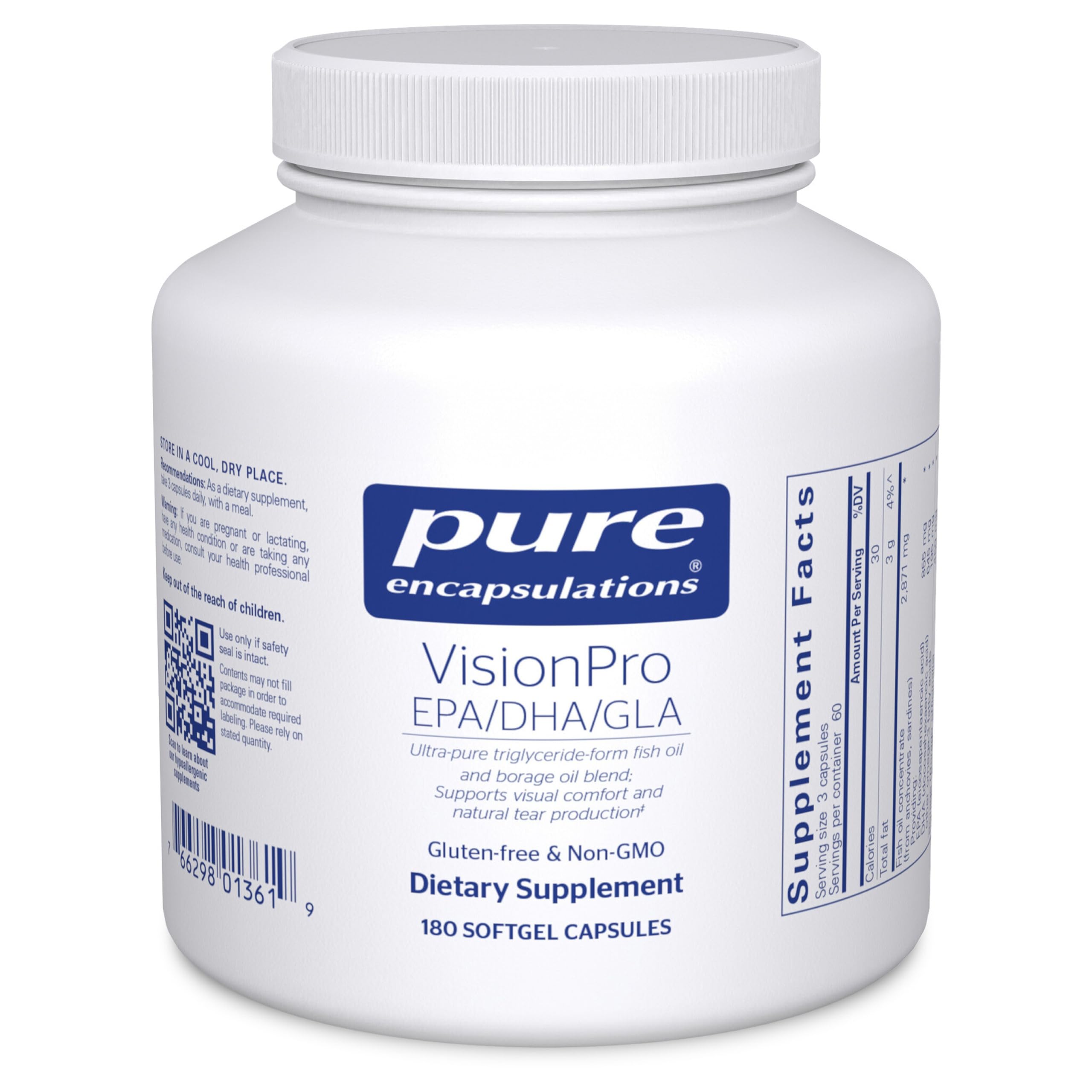 Pure Encapsulations VisionPro EPA/DHA/GLA | Supports Natural Tear Production & Eye Moisture | 180 Softgel Capsules