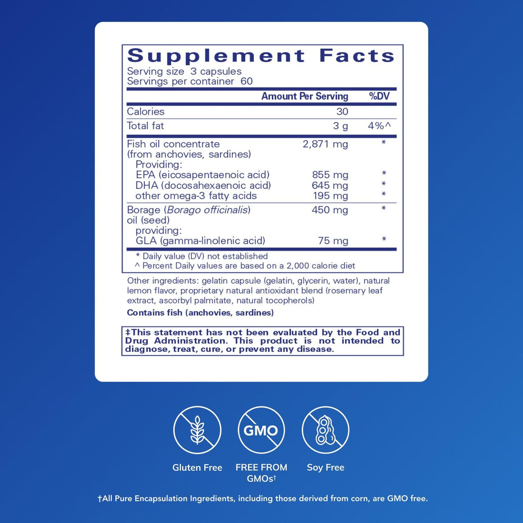 Pure Encapsulations VisionPro EPA/DHA/GLA | Supports Natural Tear Production & Eye Moisture | 180 Softgel Capsules