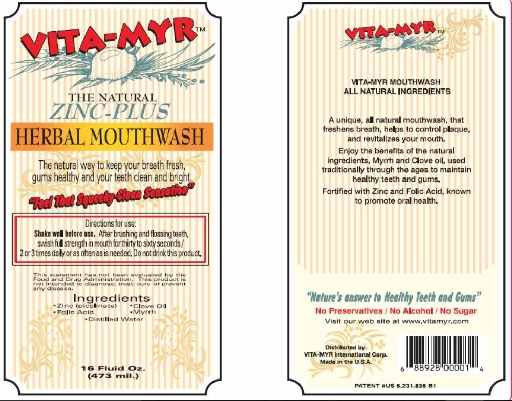 VITA-MYR Value Package 1: Zinc Plus Toothpaste & 16oz Mouthwash – Gluten Free & Vegan