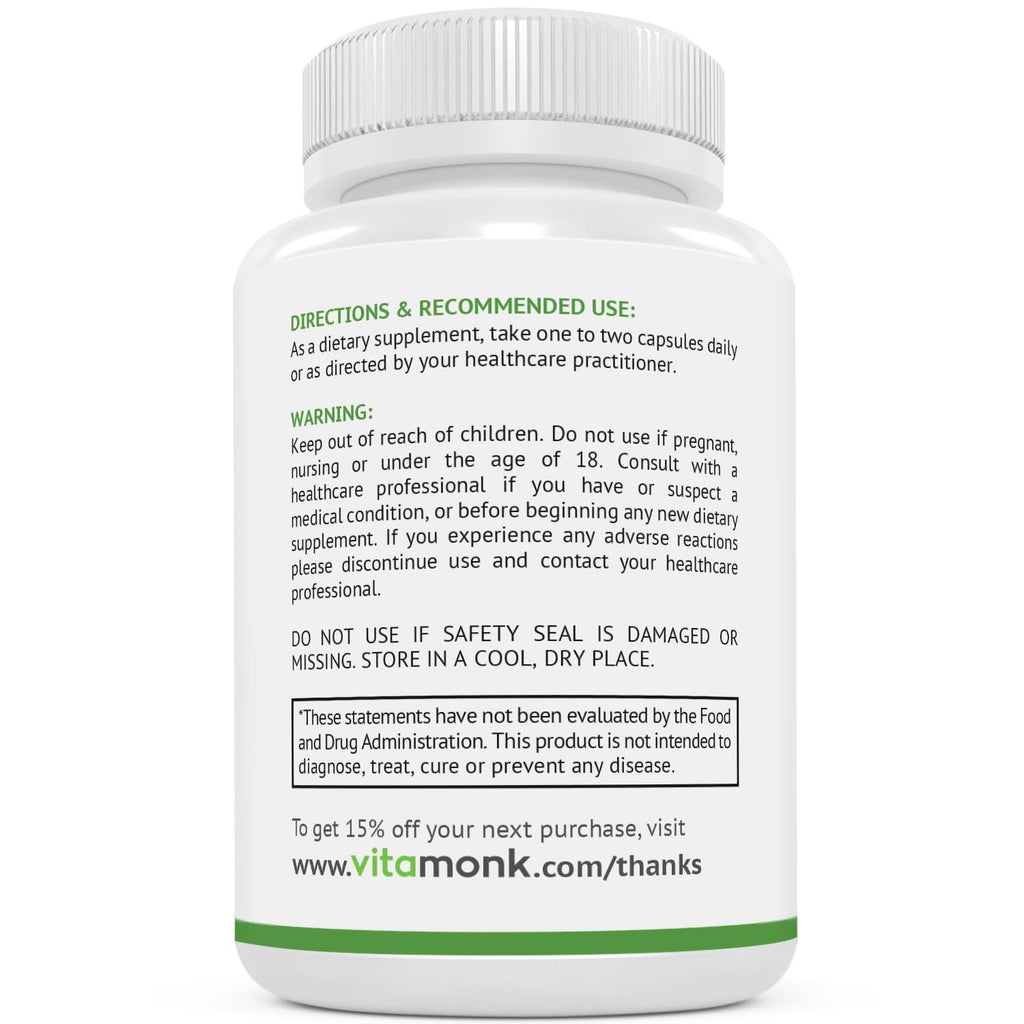 VitaMonk Resveratrol + Pterostilbene 600/60mg - Healthy Aging (60 Caps)