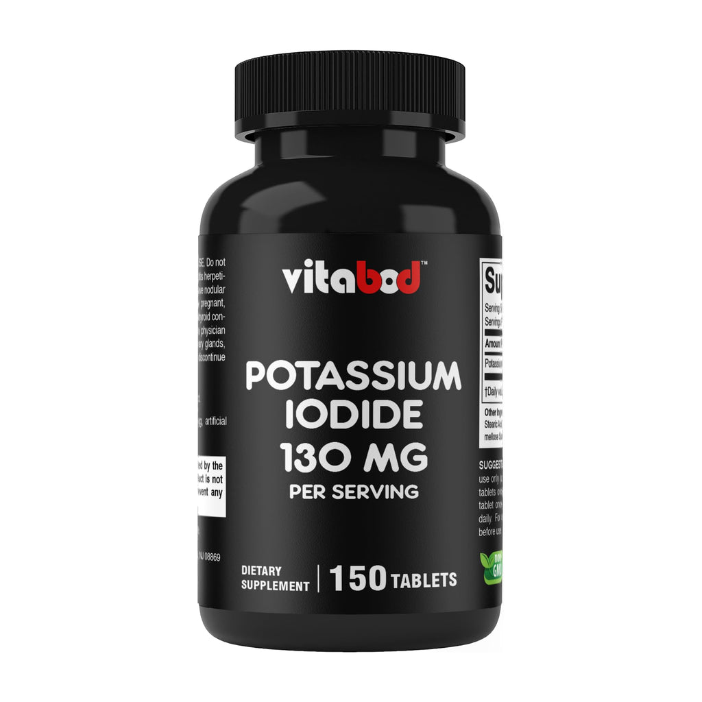 Vitabod Potassium Iodide 130 mg - 150 Tablets (2 Bottles) | Made in USA