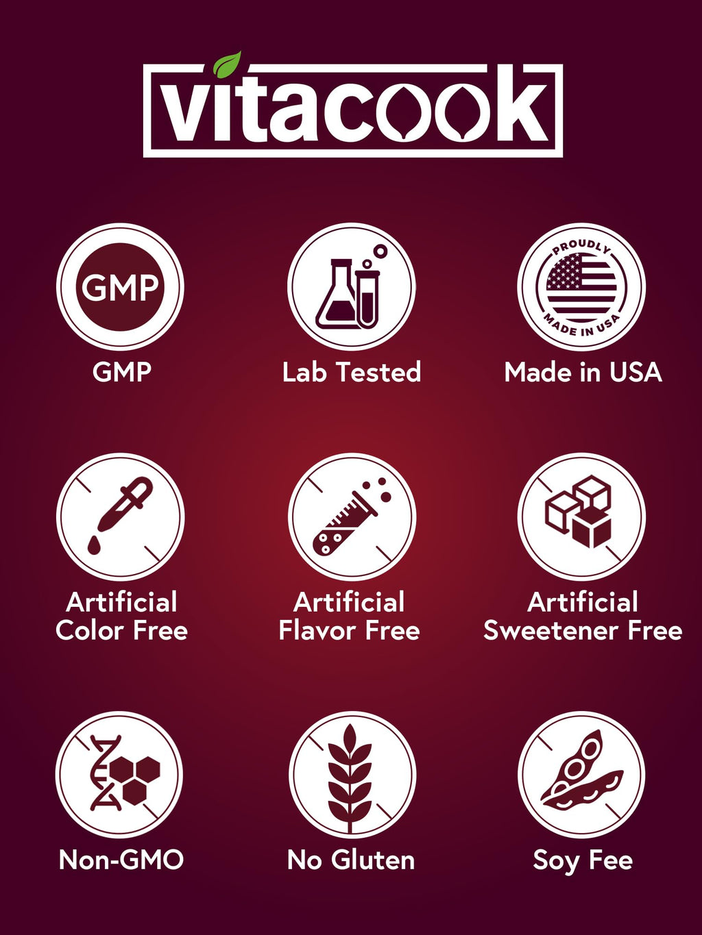 Vitacook Iron Supplement – 65mg Iron + 250mg Vitamin C | Gluten Free