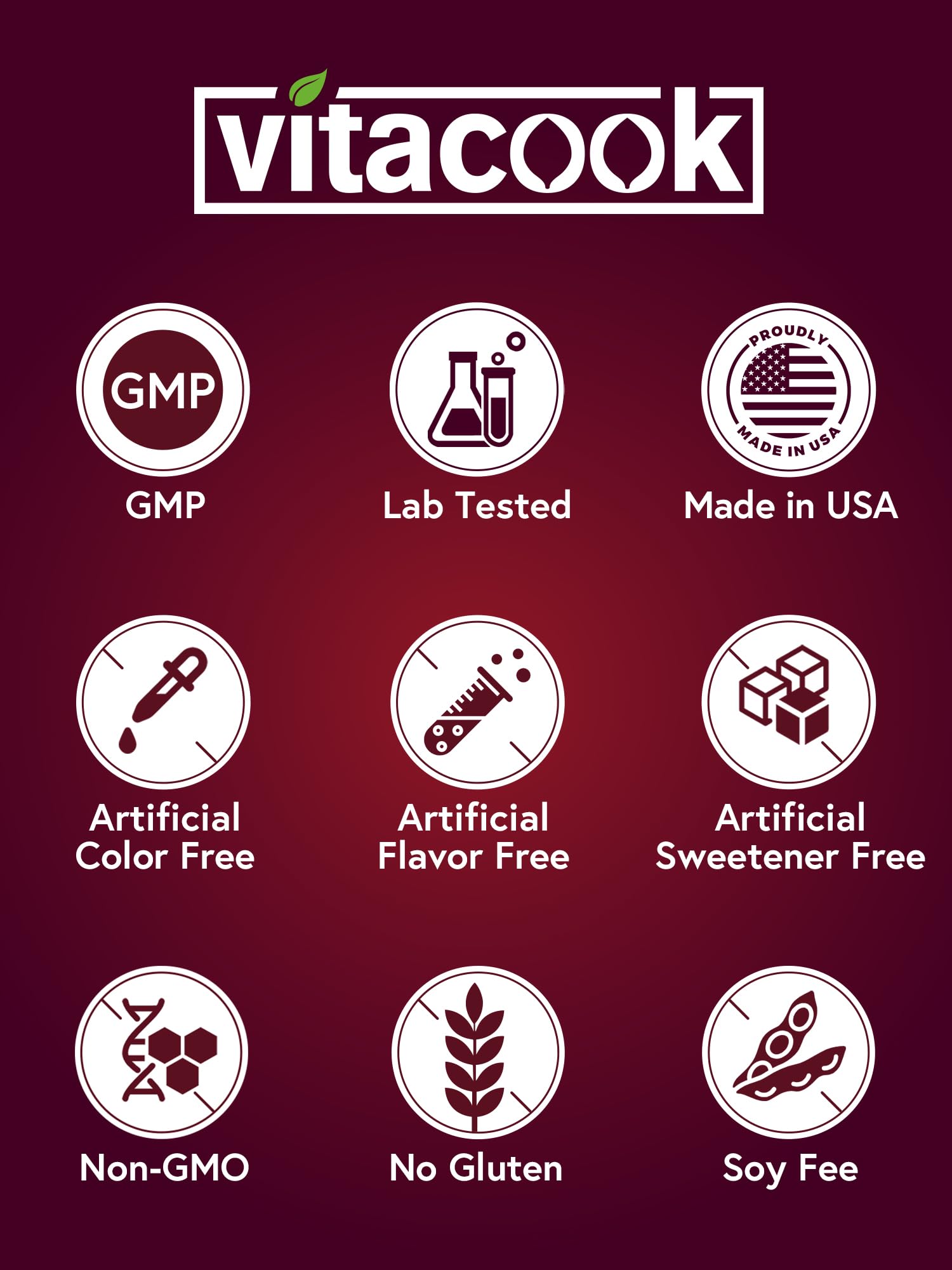 Vitacook Iron Supplement – 65mg Iron + 250mg Vitamin C | Gluten Free