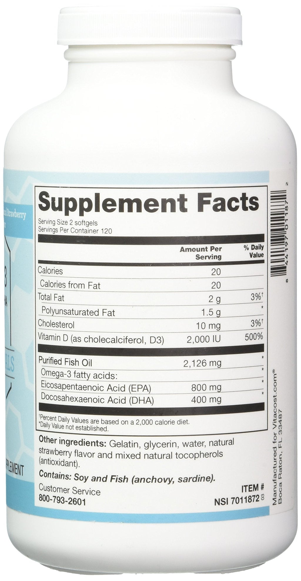 Vitacost Mega EFA-D3 Omega-3 EPA & DHA - 2,126 mg per Serving - 240 Softgels