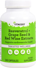Vitacost Resveratrol + Grape Seed & Red Wine Extracts - 240 Capsules
