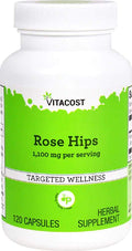Vitacost Rose Hips 1,100 mg per Serving – 120 Capsules | Vitamin C Source