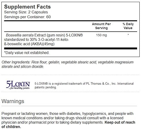 Vitacost Synergy 5-Loxin AKBA Boswellia Extract – 150 mg per serving | 120 Capsules