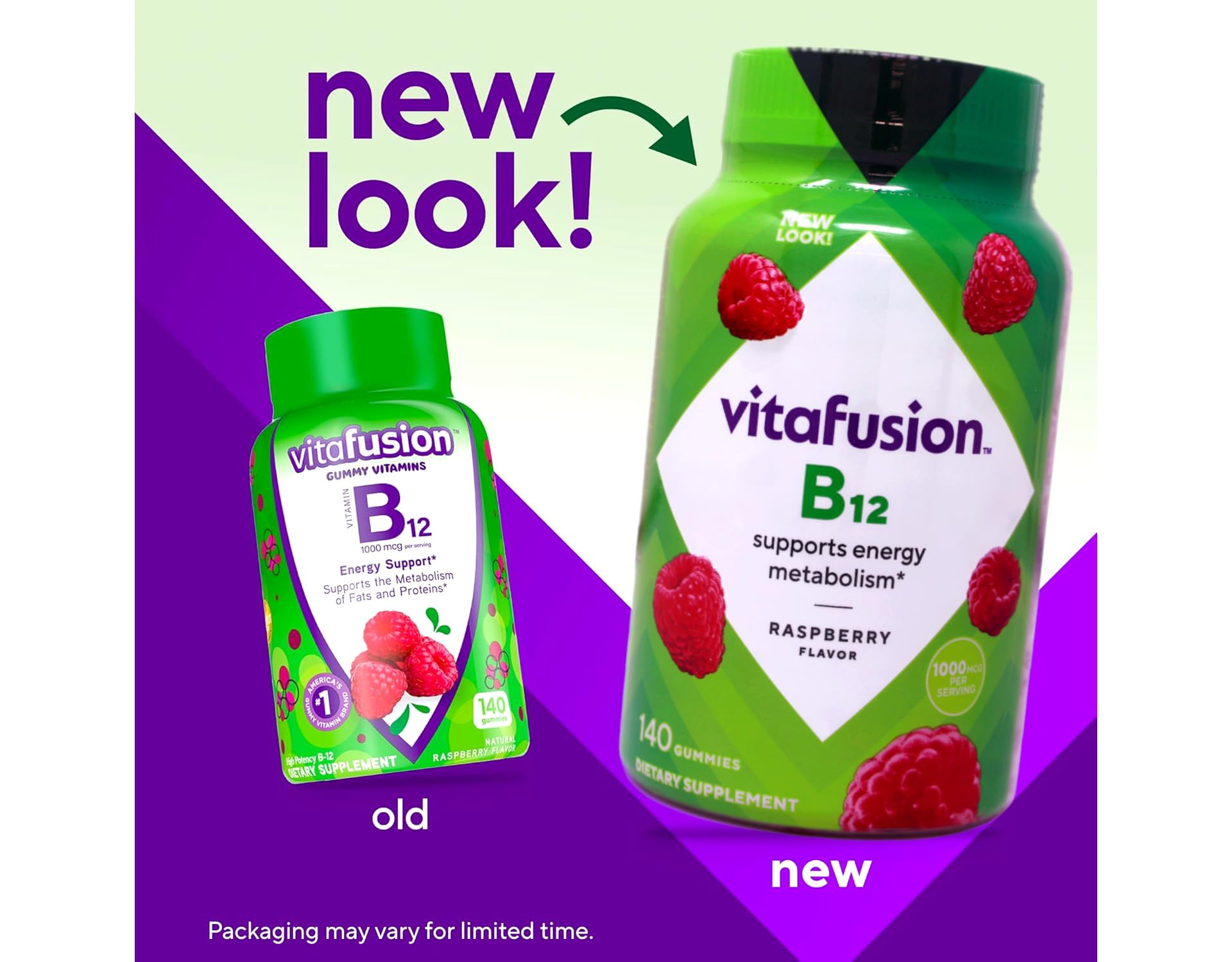 Vitafusion B-12 1000mcg Gummy – 140 Count (Pack of 2) | Vitamin B12 Supplement