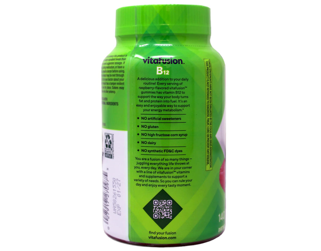 Vitafusion B-12 1000mcg Gummy – 140 Count (Pack of 2) | Vitamin B12 Supplement