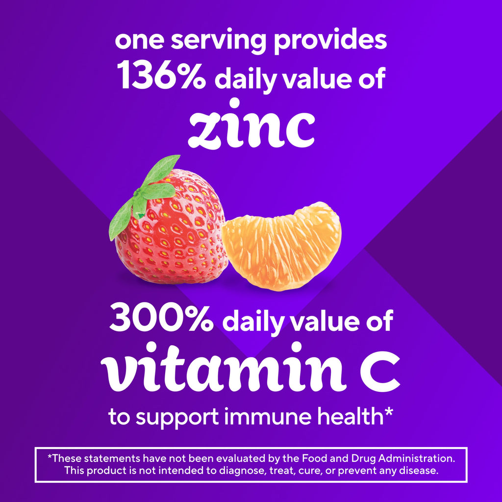 Vitafusion Power Zinc Gummy Vitamins – Immune Support, Strawberry Tangerine, 90 Count