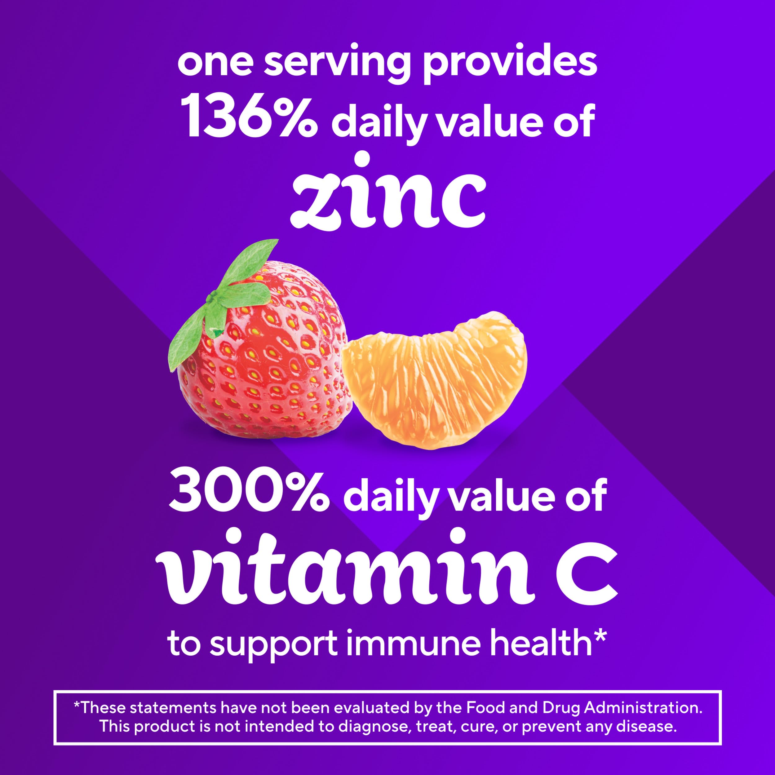 Vitafusion Power Zinc Gummy Vitamins – Immune Support, Strawberry Tangerine, 90 Count