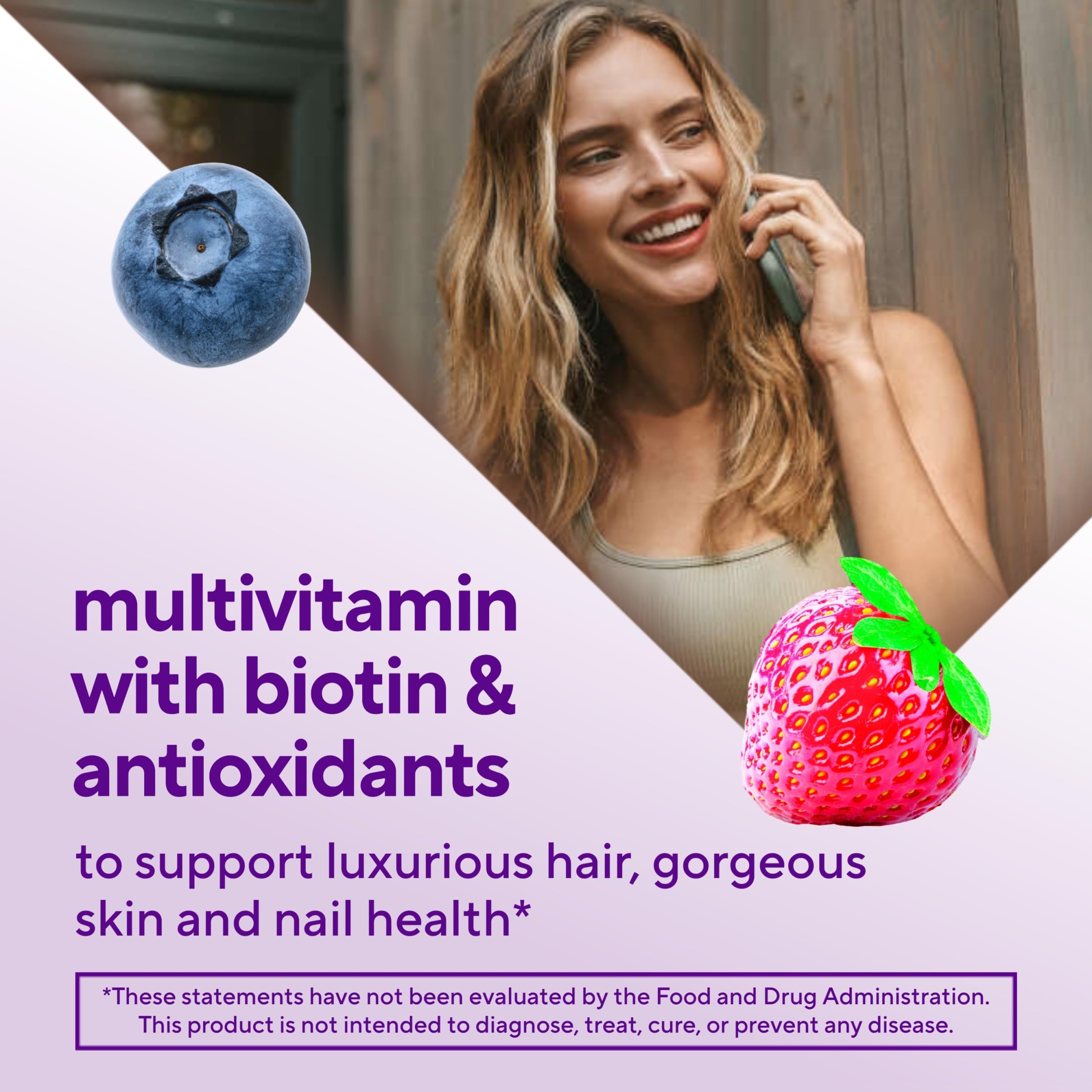 Vitafusion Gorgeous Hair, Skin Nails Gummies – Raspberry 100ct