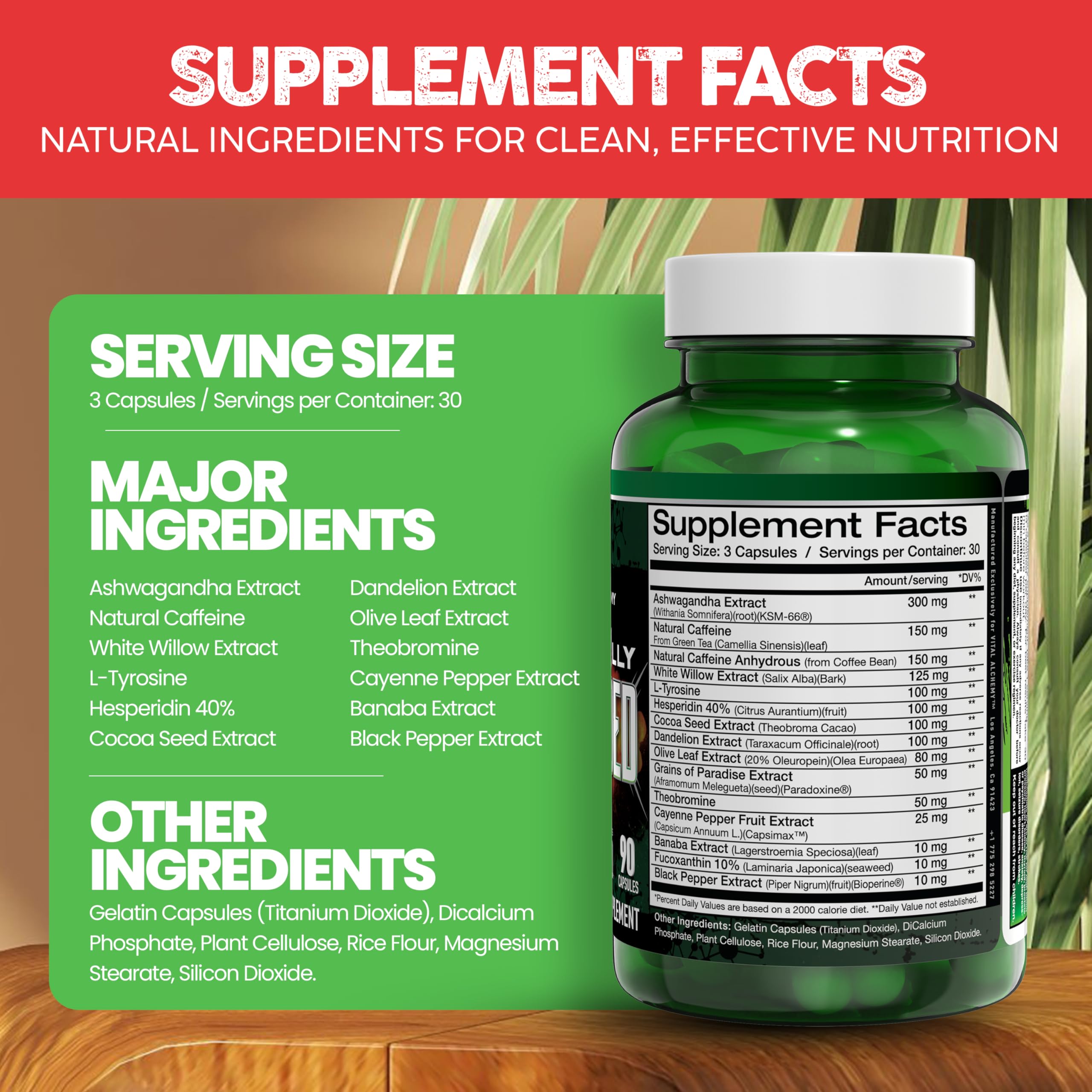Vital Alchemy Naturally Shredded Ashwagandha Supplement with KSM-66 – Mood Support, Cortisol, Keto & Weight Management