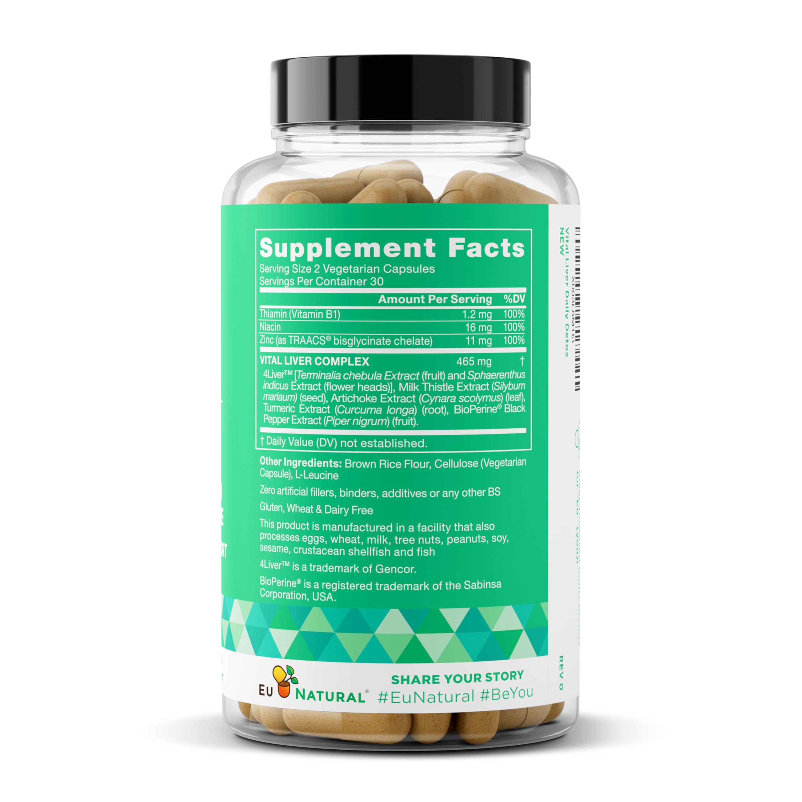 Vital Liver Cleanse Detox and Repair – 9-in-1 Liver Support (Milk Thistle, Artichoke, Turmeric) – 60 Vegetarian Soft Capsules