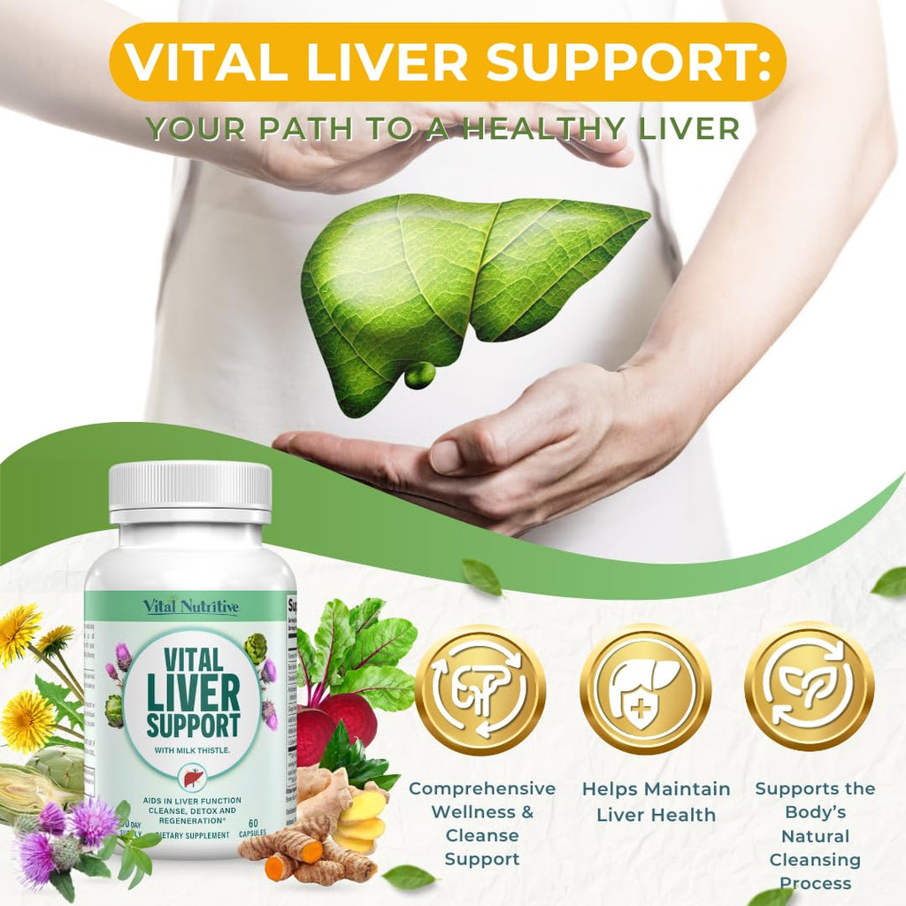 Vital Liver Support – 9-in-1 Liver Health Formula with Organic Milk Thistle