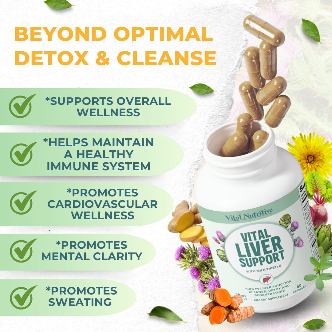 Vital Liver Support – 9-in-1 Liver Health Formula with Organic Milk Thistle
