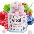 Vital Nano-Hydroxyapatite Toothpaste Tabs – Berry Blast | Fluoride-Free, Plastic-Free & Eco-Friendly | 62 Tablets
