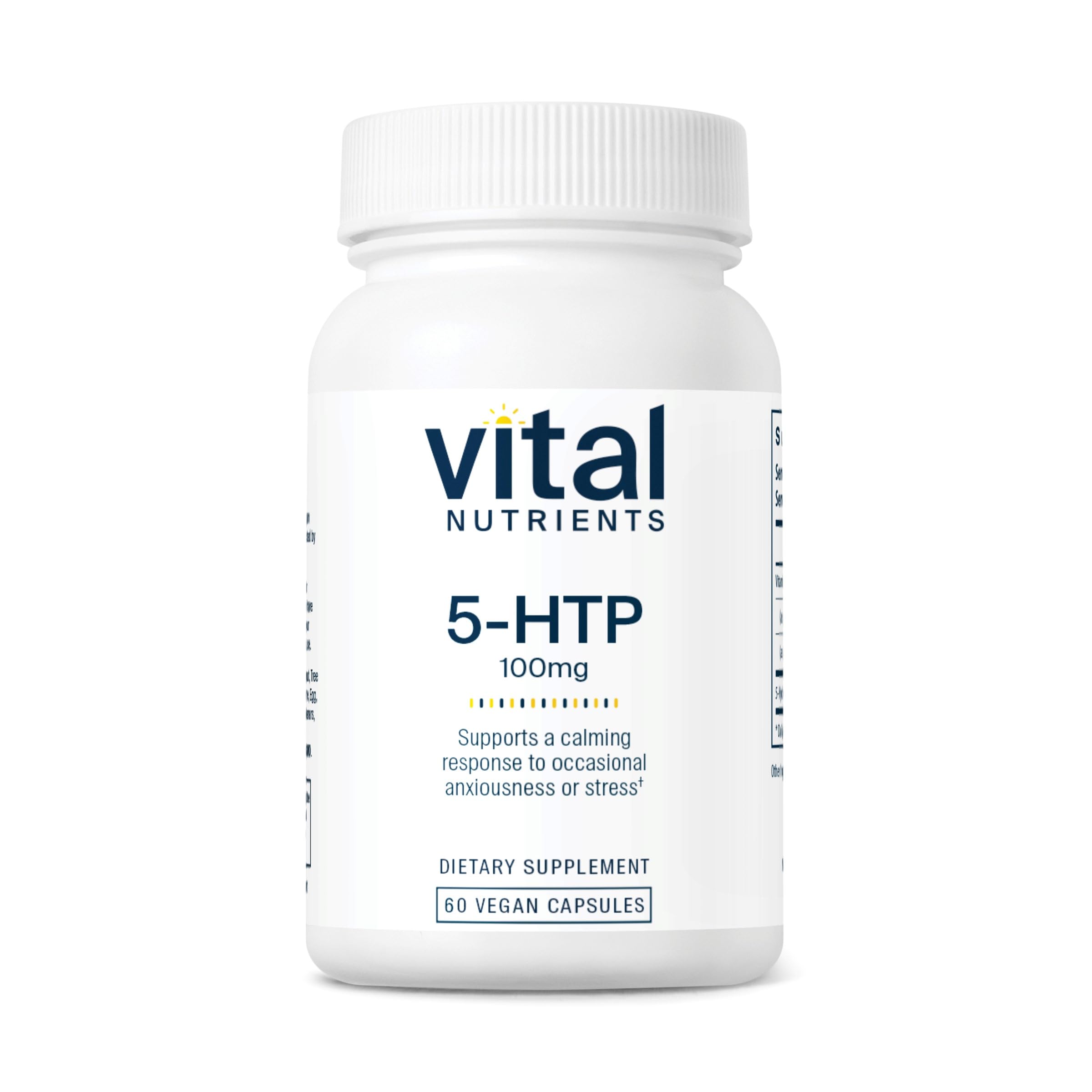 Vital Nutrients 5-HTP 100mg | Vegan Serotonin Support | Sleep & Stress | Gluten-Free & Non-GMO | 60 Capsules