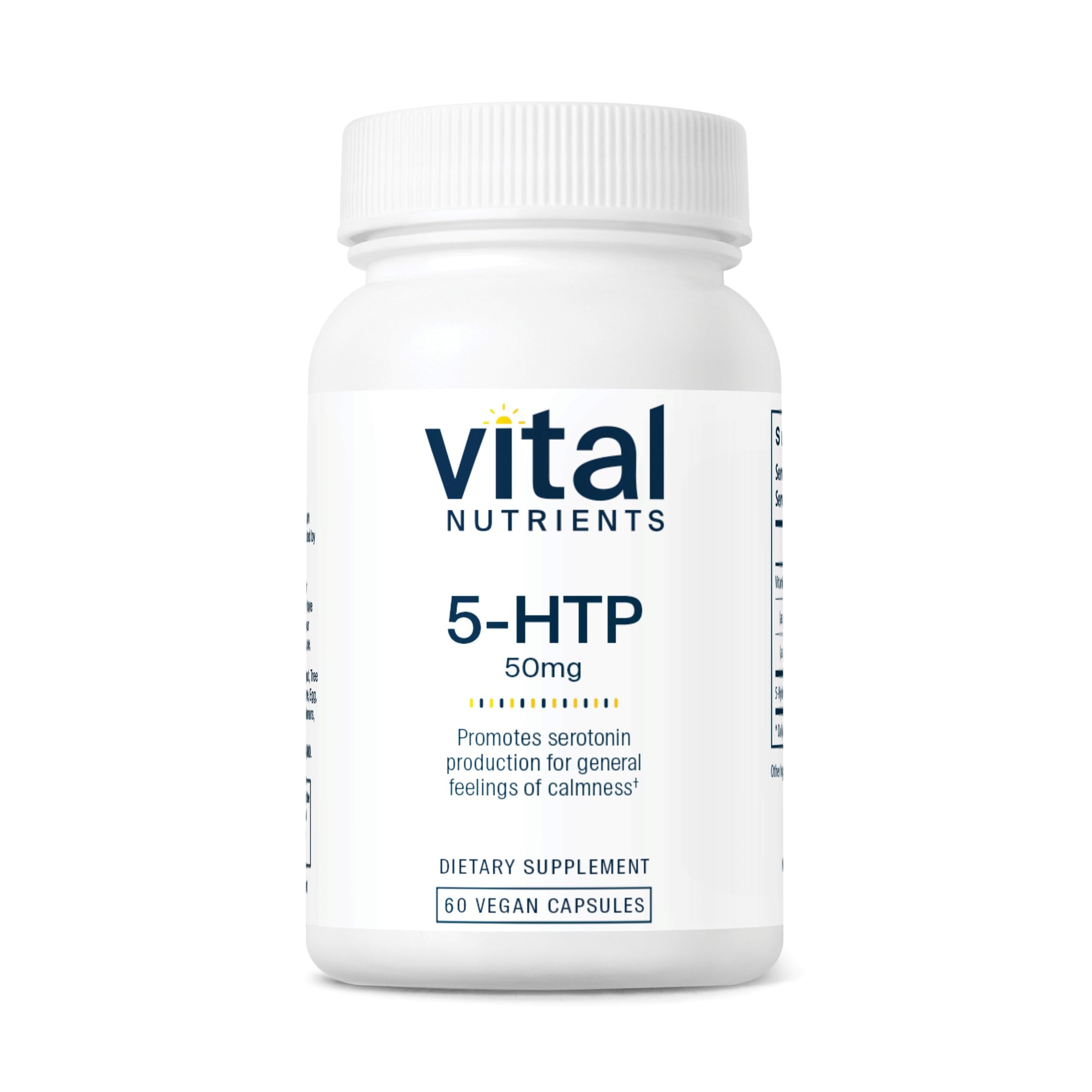 Vital Nutrients 5-HTP 50mg (5-HTP) – Vegan Serotonin Support • Sleep & Stress • 60 Capsules