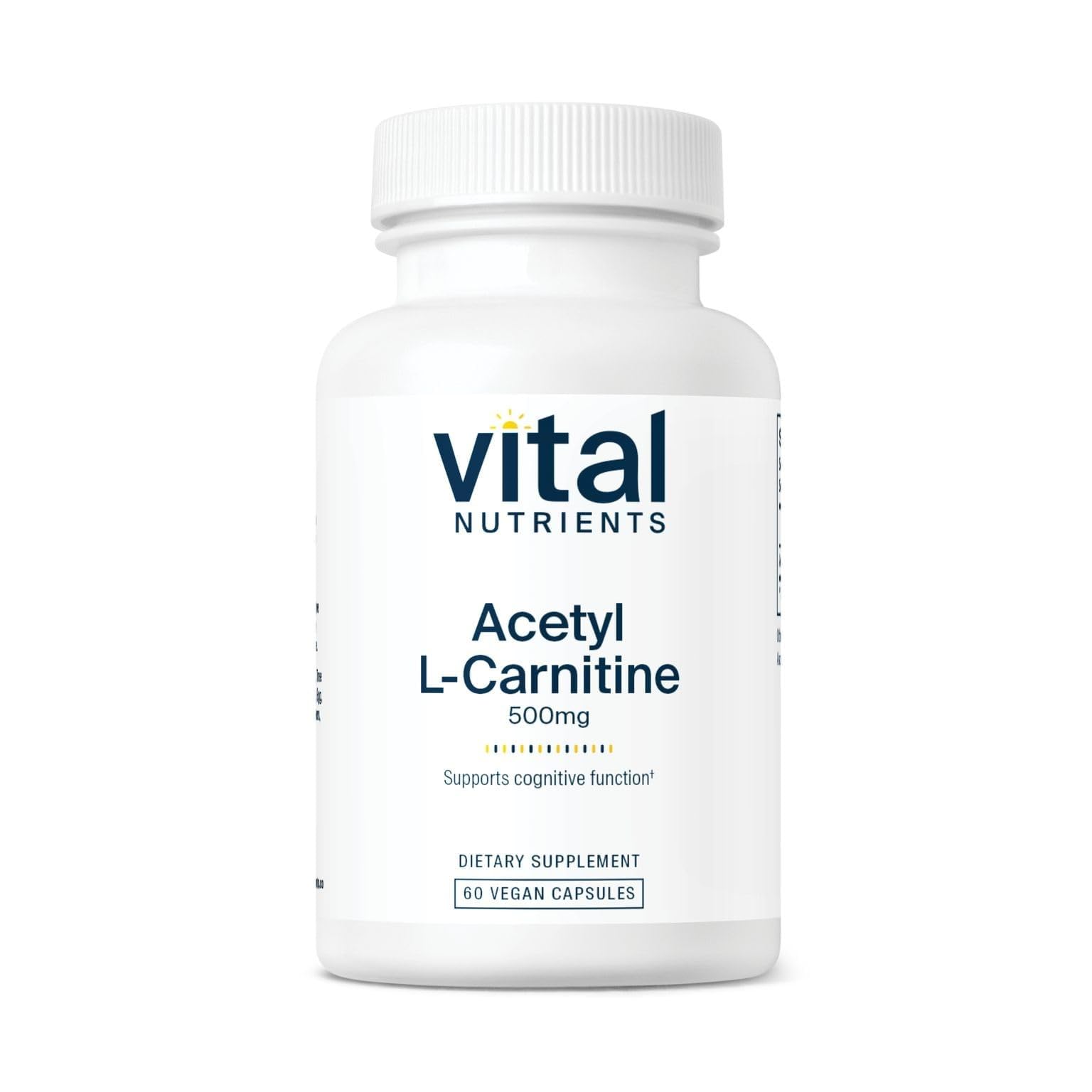 Vital Nutrients Acetyl L-Carnitine 500mg – Brain & Cognitive Support | Vegan, Non-GMO | 60 Capsules