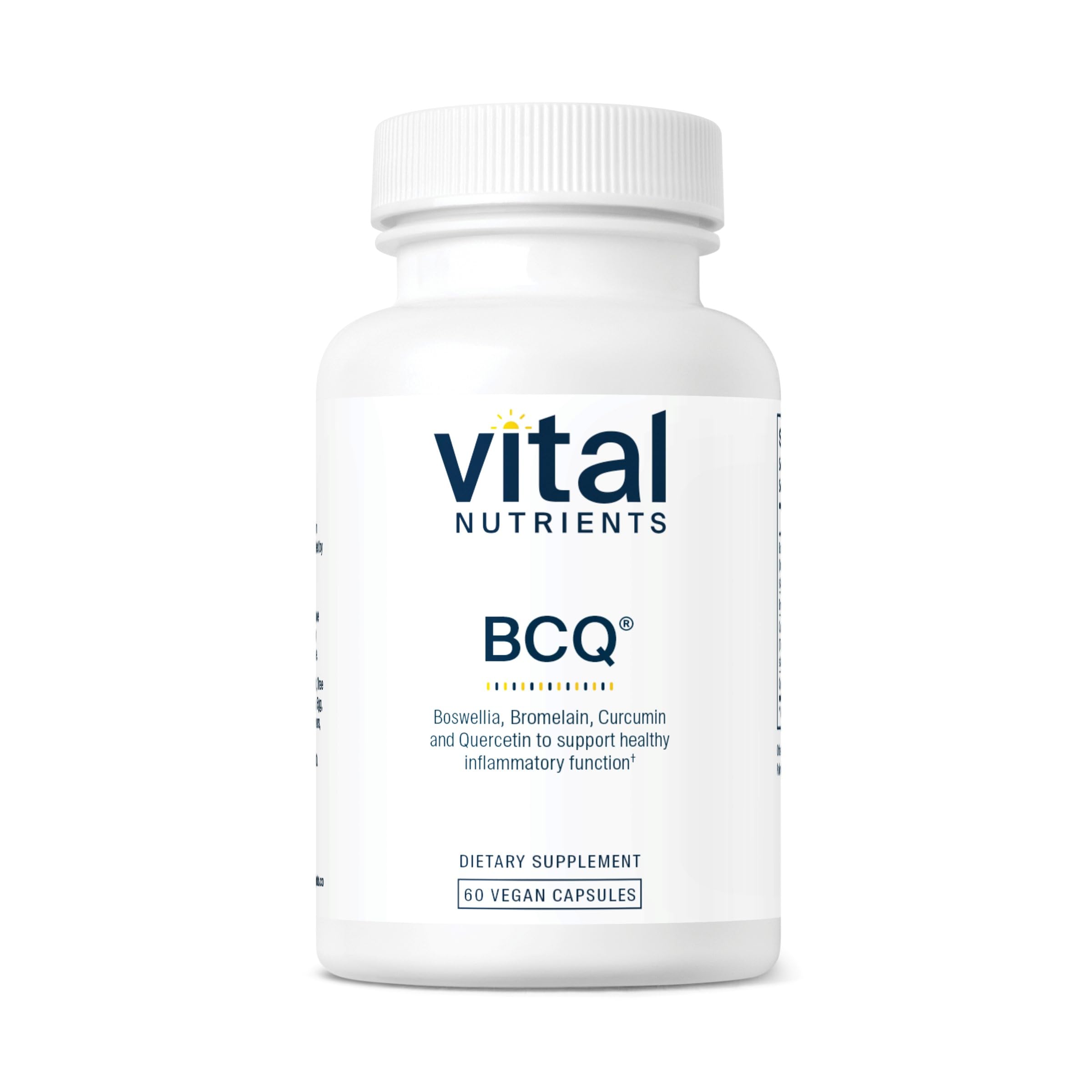 Vital Nutrients BCQ Vegan Joint Support – Boswellia, Bromelain, Curcumin & Quercetin | 60 Capsules