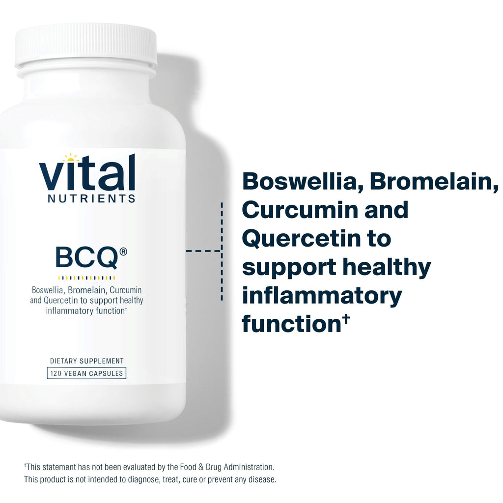 Vital Nutrients BCQ – Vegan Boswellia, Bromelain, Curcumin & Quercetin for Joint & Digestive Support | 120 Capsules