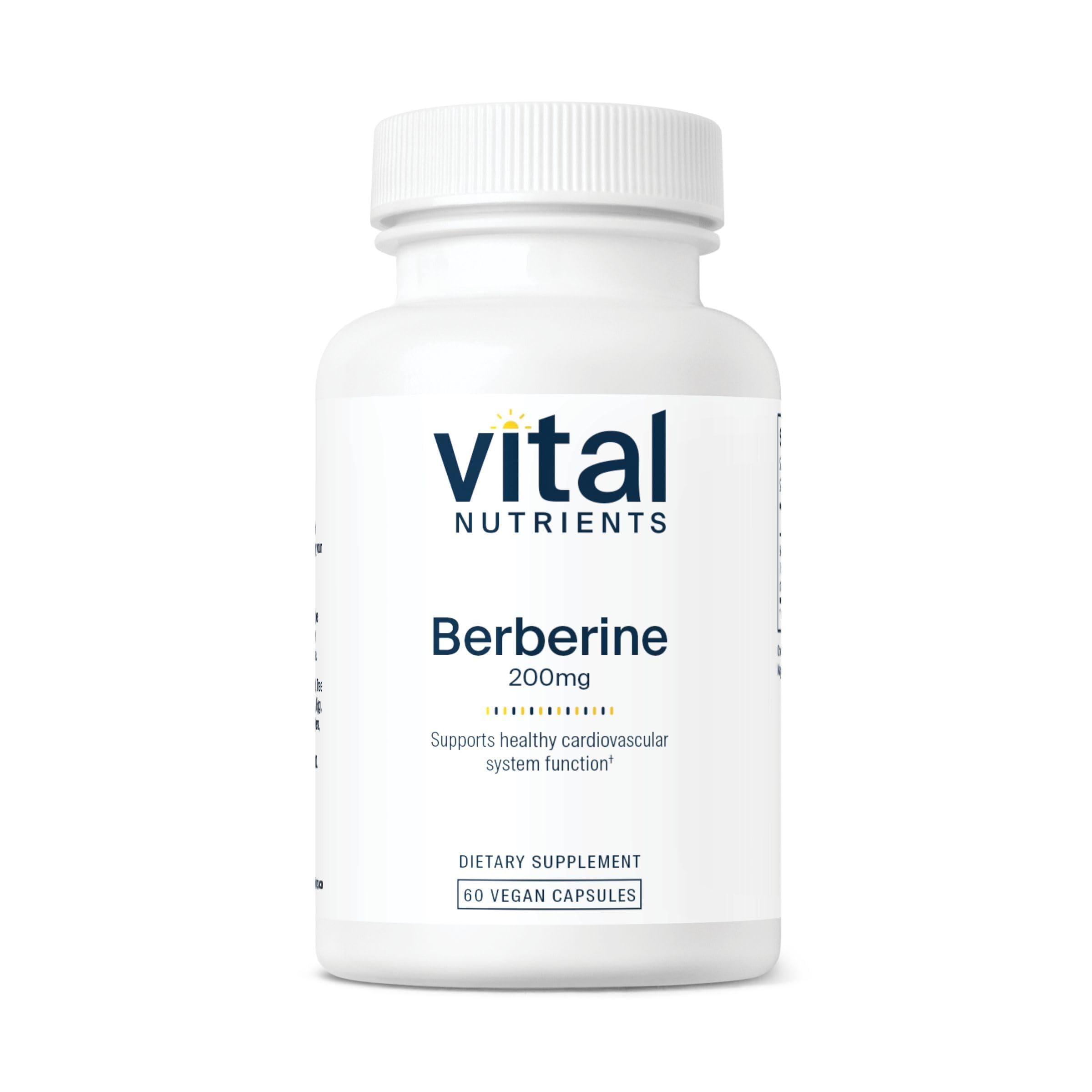 Vital Nutrients Berberine | Supports Healthy Bowel Function and Normal Triglyceride Levels | Vegan Supplement | Gluten, Dairy and Soy Free | 200 mg | 60 Capsules