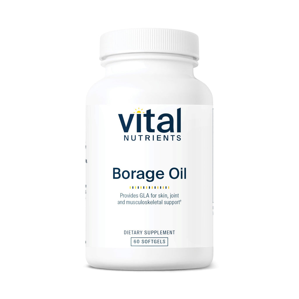 Vital Nutrients Borage Oil 1000mg | High-Dose GLA Omega-6 | 60 Softgels | Gluten, Dairy, Soy Free | Non-GMO
