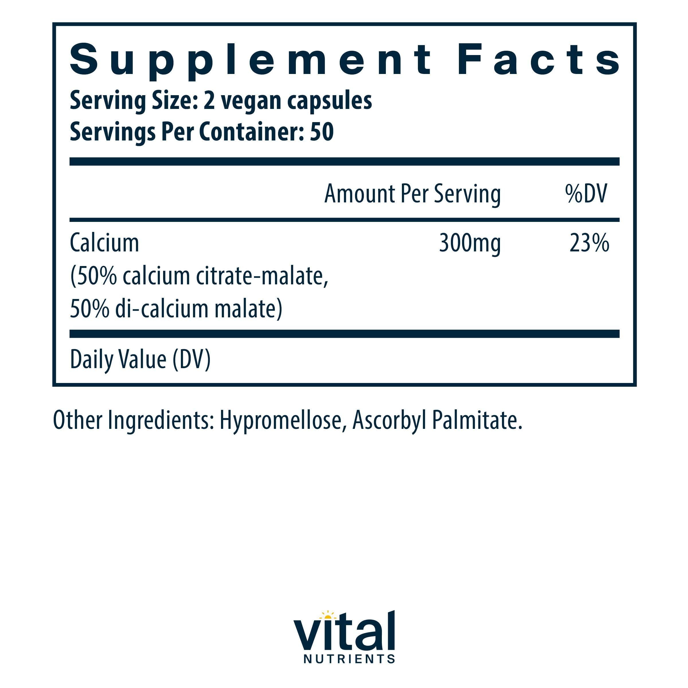 Vital Nutrients Calcium Citrate & Malate Complex 150mg – Vegan | Pack of 2 | Bone, Muscle & Heart Health