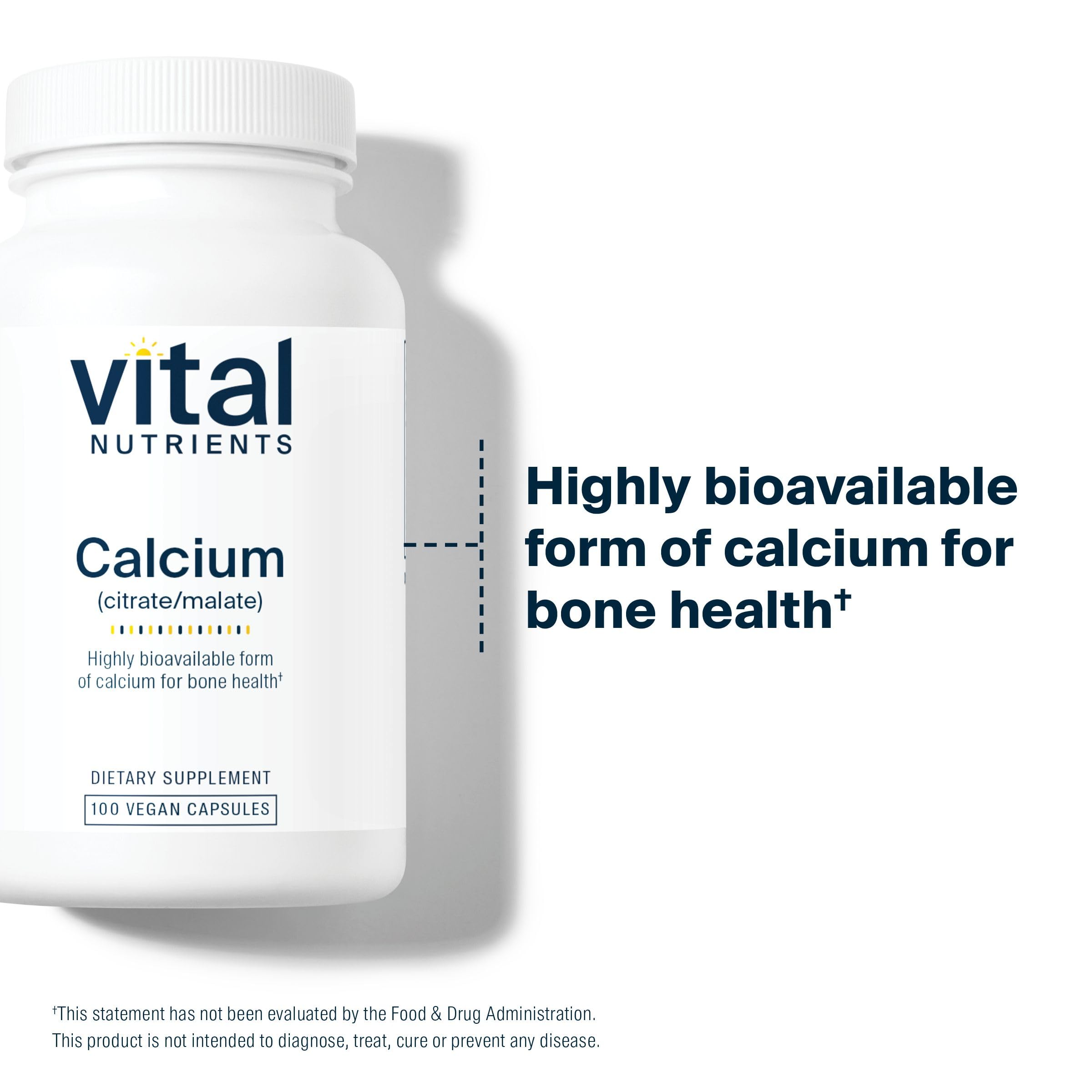 Vital Nutrients Calcium Citrate & Malate Complex 150mg – Vegan | Pack of 2 | Bone, Muscle & Heart Health