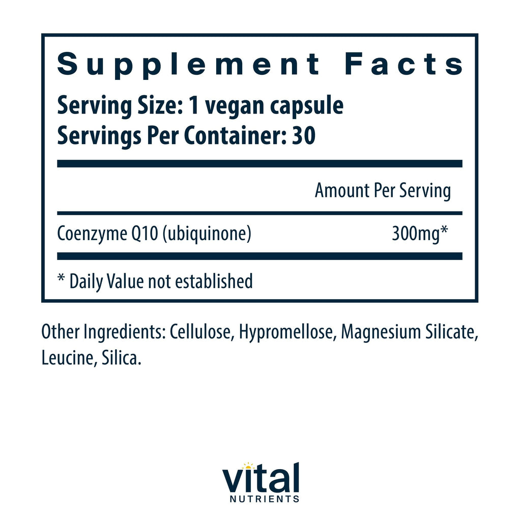 Vital Nutrients CoQ10 300mg | Vegan Supplement for Heart Health & Energy | 30 Capsules