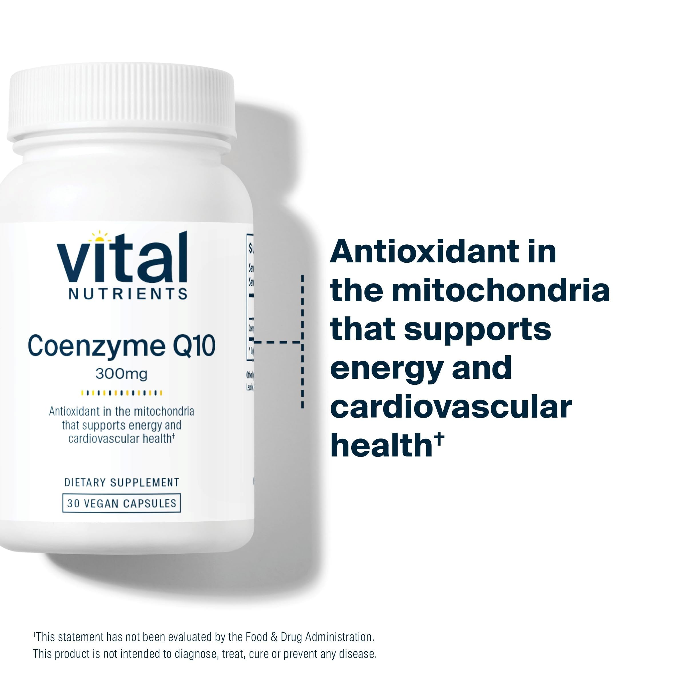 Vital Nutrients CoQ10 300mg | Vegan Supplement for Heart Health & Energy | 30 Capsules