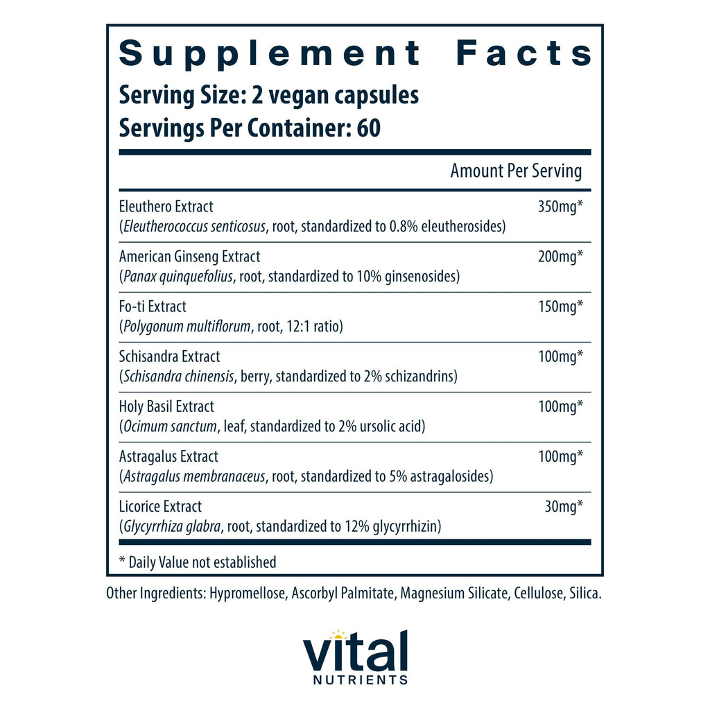 Vital Nutrients Energy Plus – Nonstimulatory Herbal Energy Support | 120 Capsules