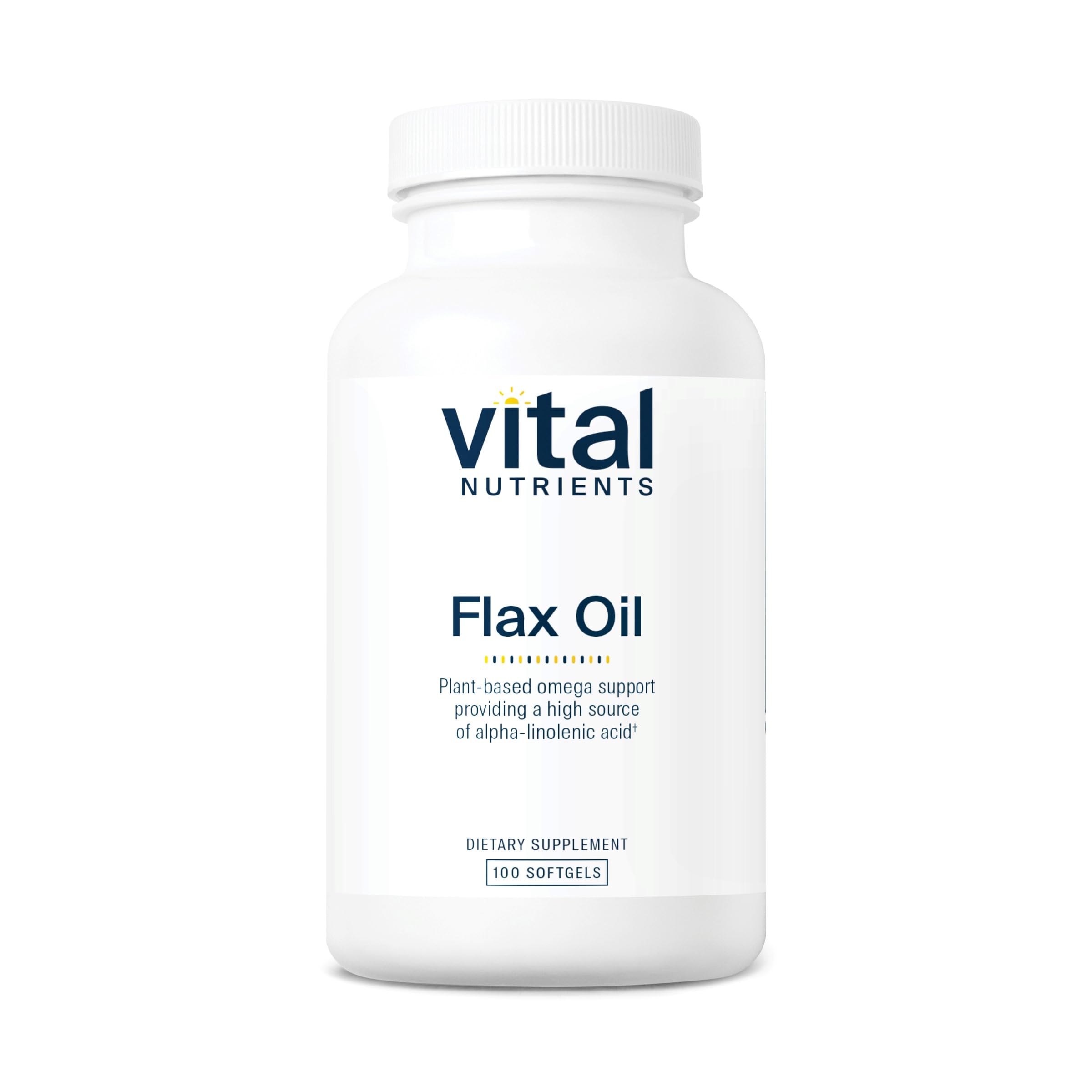 Vital Nutrients Flax Seed Oil 3000mg – Cold Pressed, High ALA for Heart Health | Non-GMO | Gluten, Dairy & Soy Free | 100 Softgels