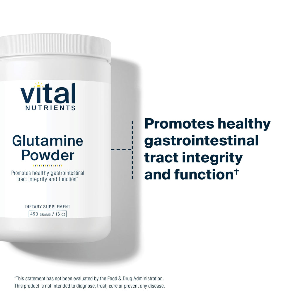 Vital Nutrients Glutamine Powder | GI Support, Gluten Free, Non-GMO 450g