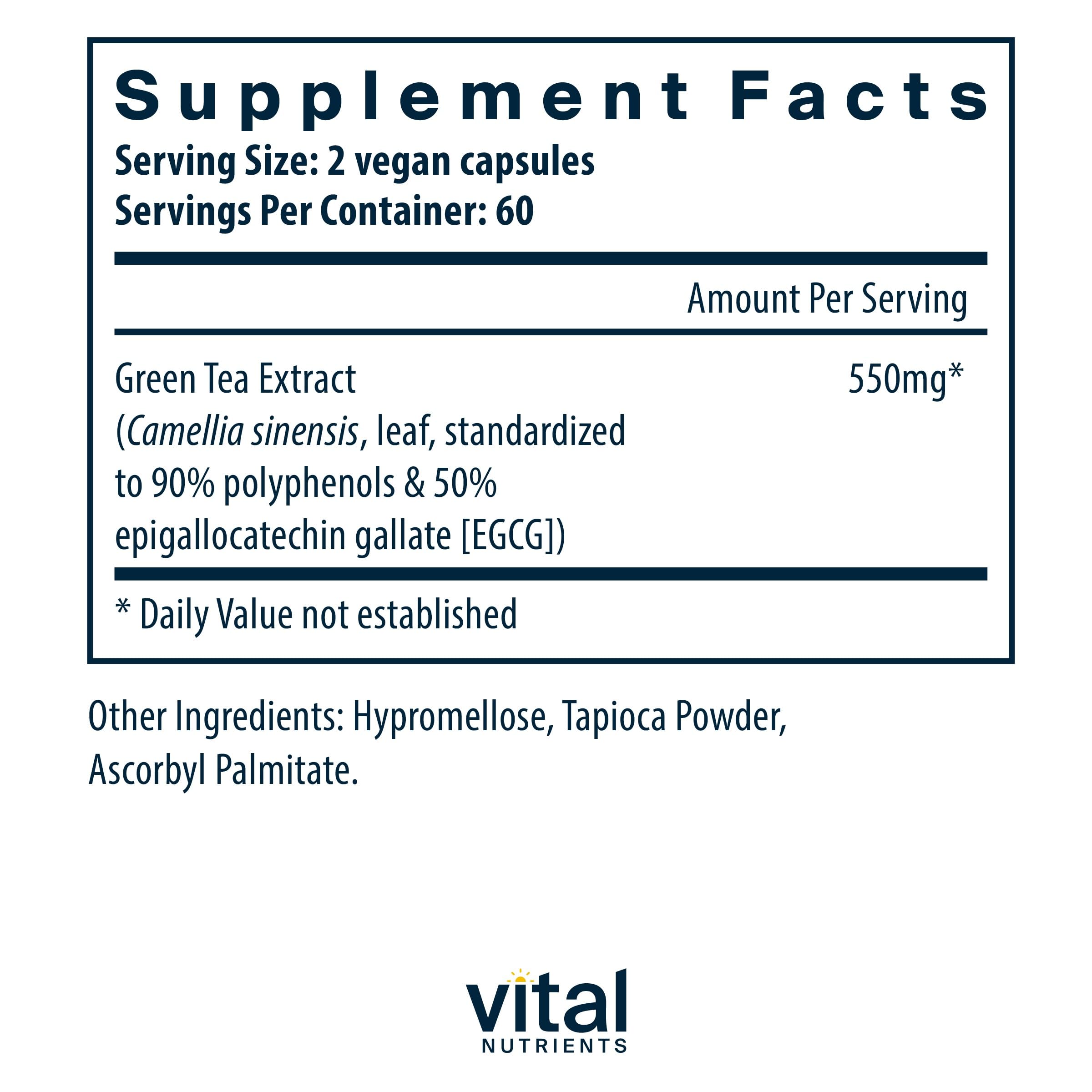Vital Nutrients Green Tea Extract 550mg – Antioxidant for Heart & Immune Health*