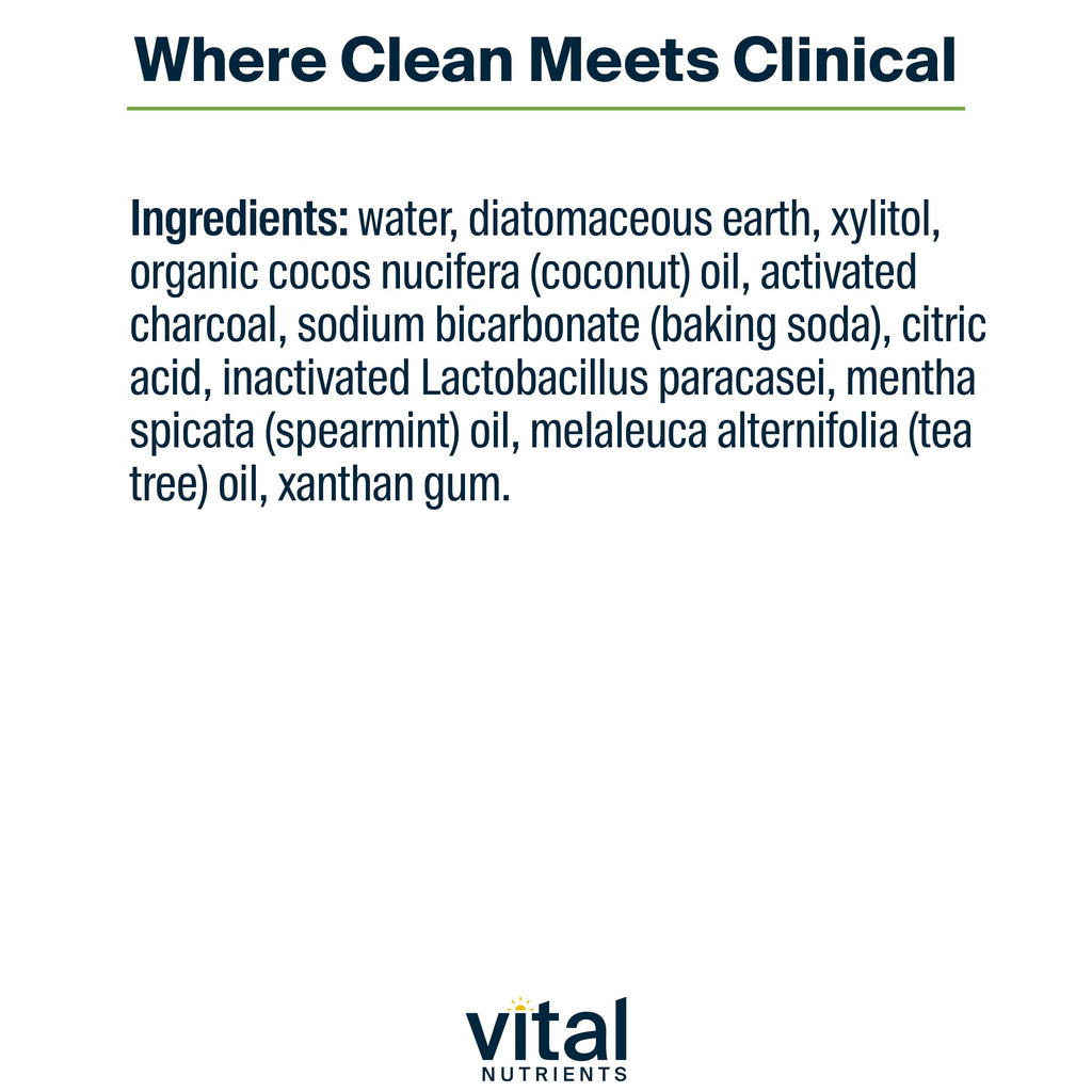 Vital Nutrients Hyperbiotics Activated Charcoal Probiotic Toothpaste | Fluoride Free | Vegan | 4 oz