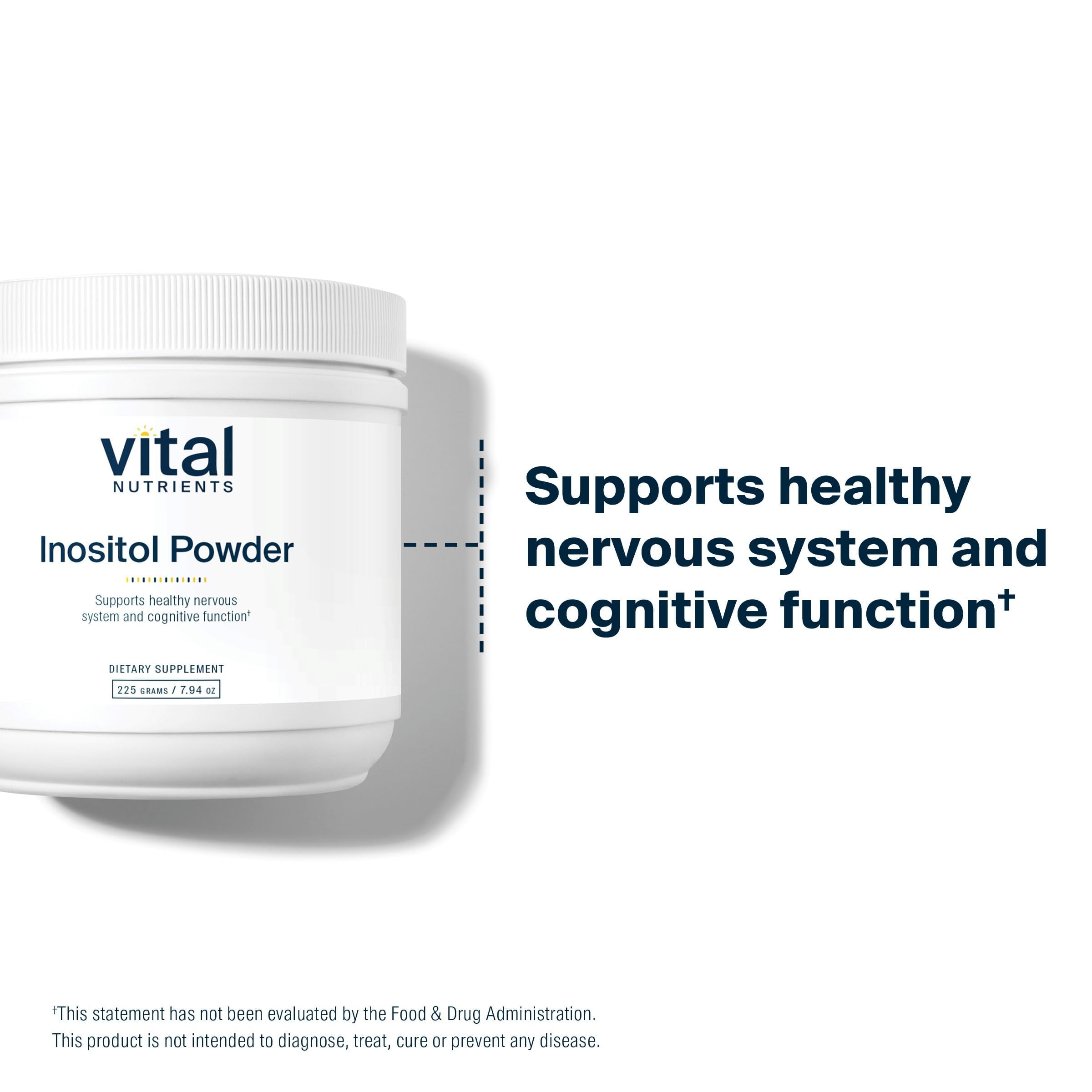 Vital Nutrients Inositol Powder | Myo-Inositol for Hormone & Energy Support | 56 Servings | Vegan, Gluten & Dairy Free
