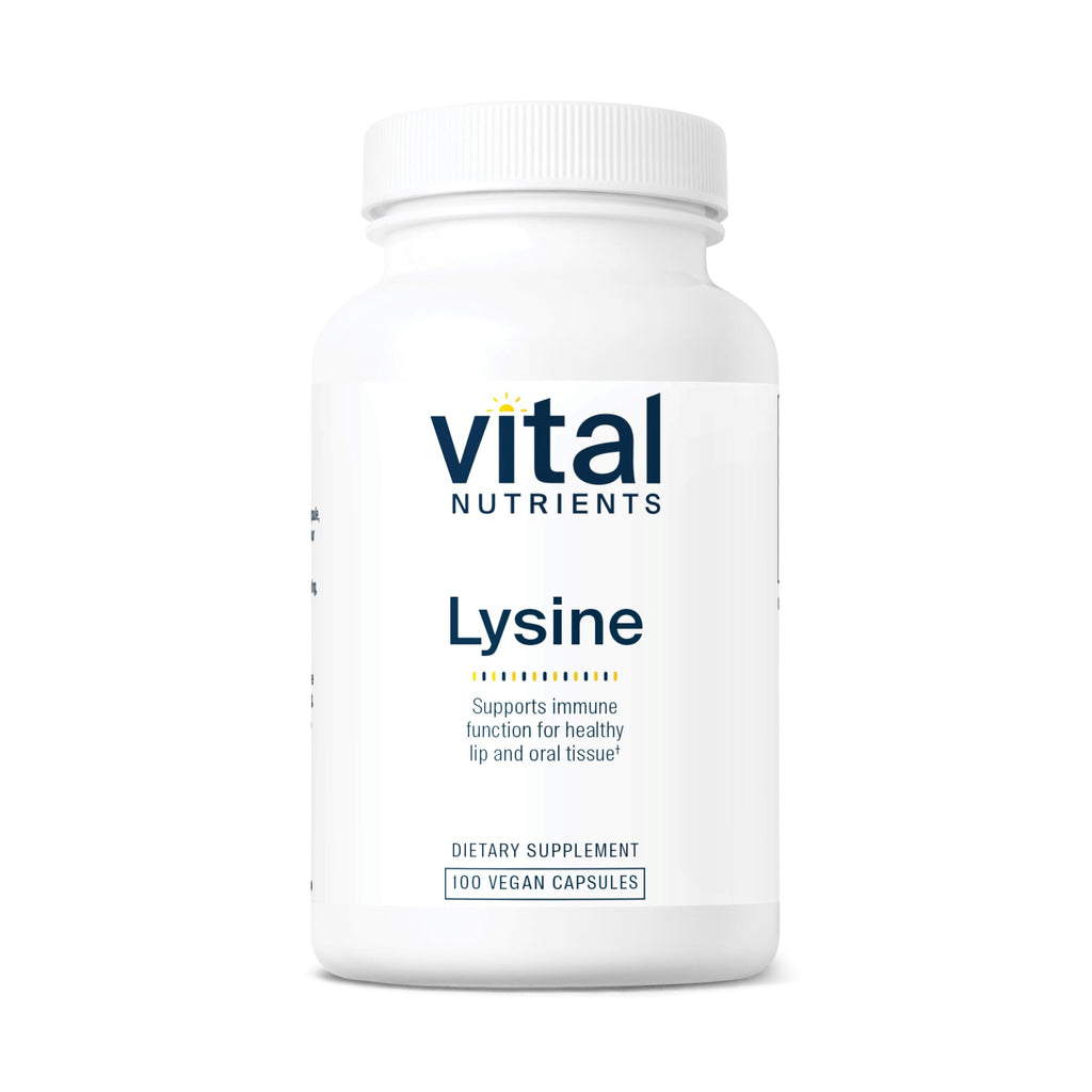 Vital Nutrients Lysine | Lysine Supplement Supports Healthy Lip and Oral Tissue | Immune Support Supplement Promotes Calcium Absorption | Gluten, Dairy, Soy Free | Non-GMO | 100 Capsules