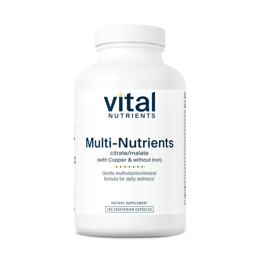 Vital Nutrients Multi-Nutrients 2 - Citrate/Malate Formula (Copper, No Iron) | 180 Vegetarian Capsules