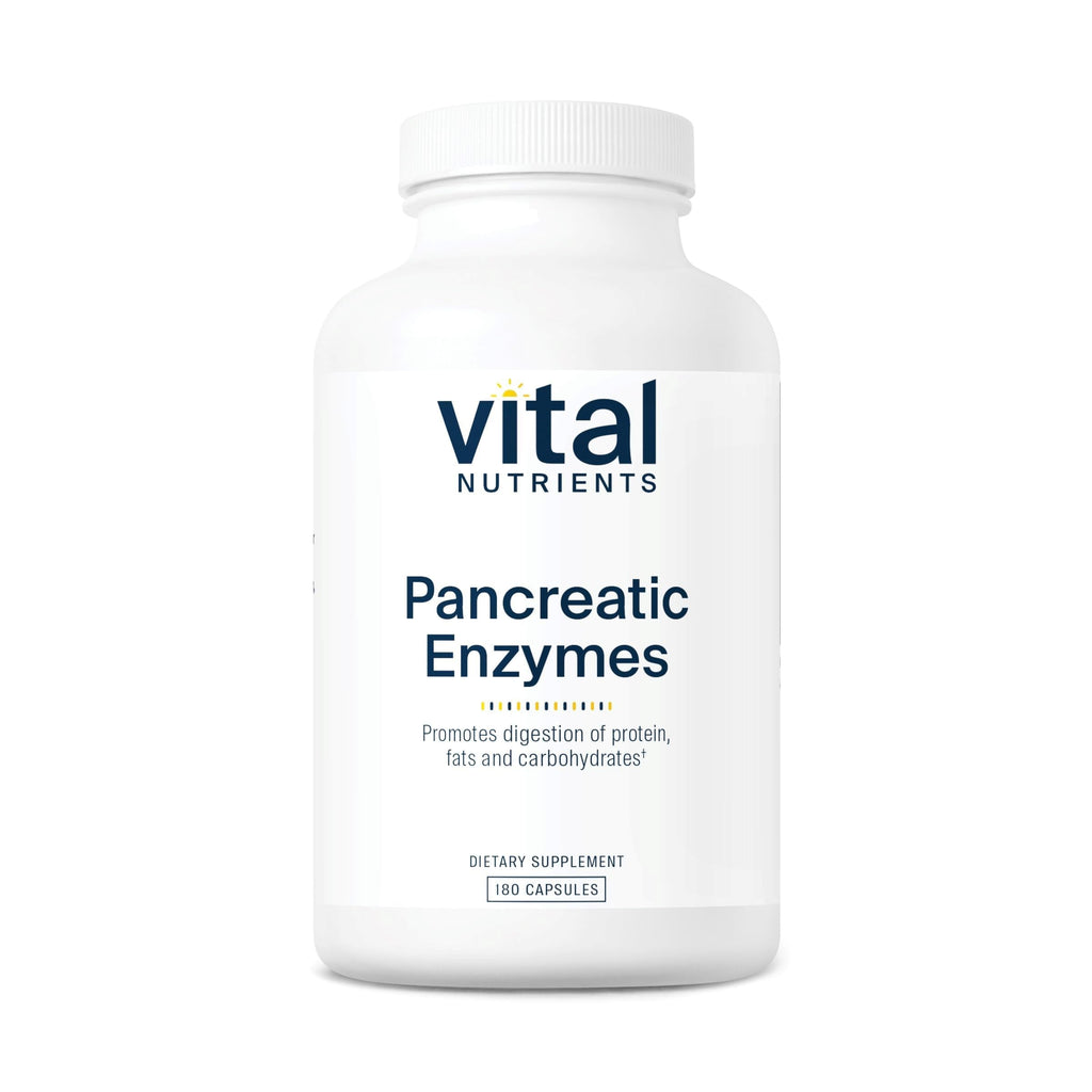 Vital Nutrients Pancreatic Enzymes 1000mg | Full-Strength Digestive Enzymes | Gluten, Dairy & Soy Free | 180 Capsules