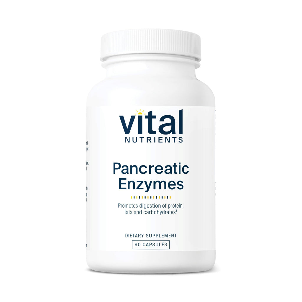 Vital Nutrients Pancreatic Enzymes 1000mg – Full Strength Digestive Enzymes (Protease, Amylase, Lipase) | Gluten, Dairy & Soy Free | 90 Capsules
