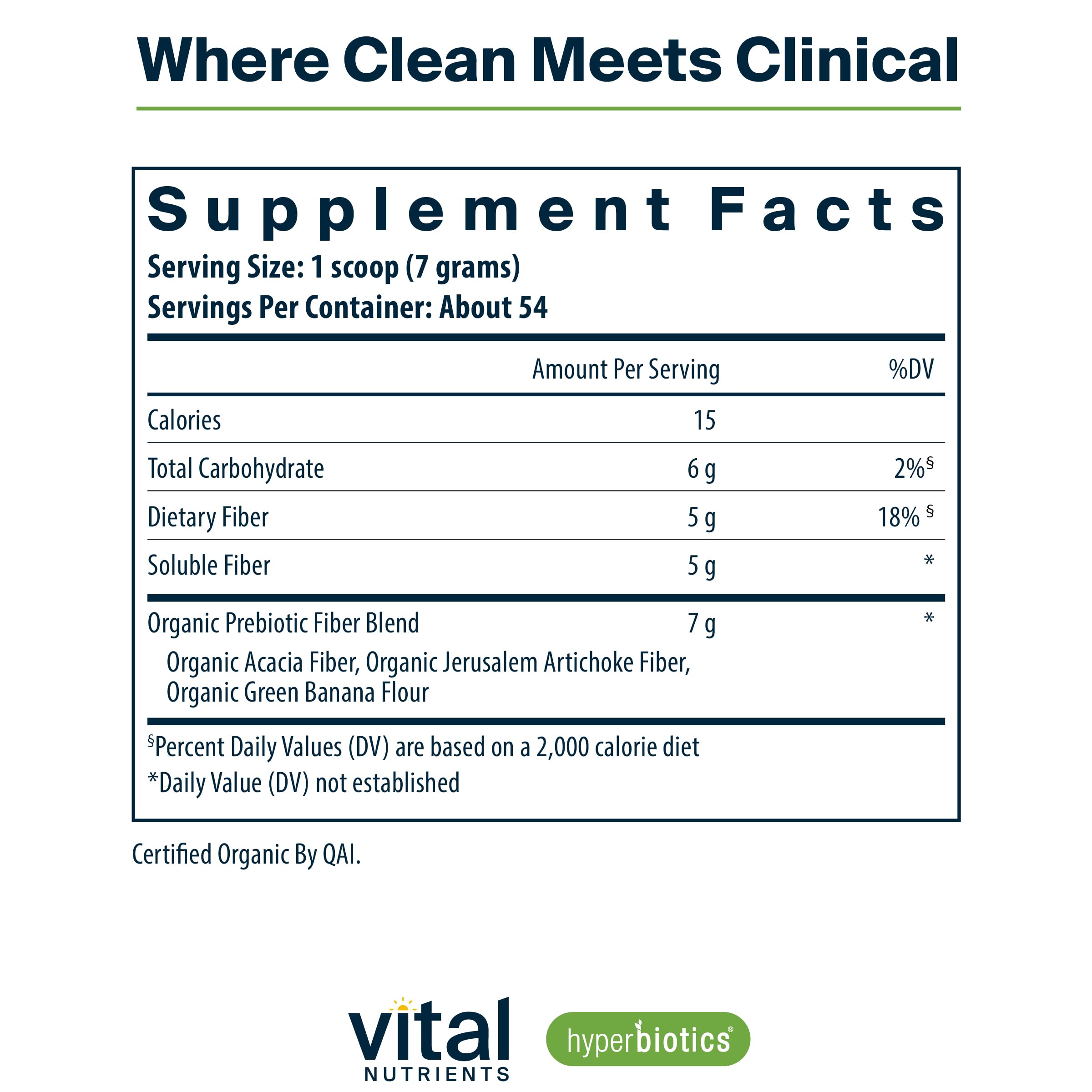 Hyperbiotics Vital Nutrients Organic Prebiotic Fiber Powder | Gut Health & Digestive Regularity | 54 Servings
